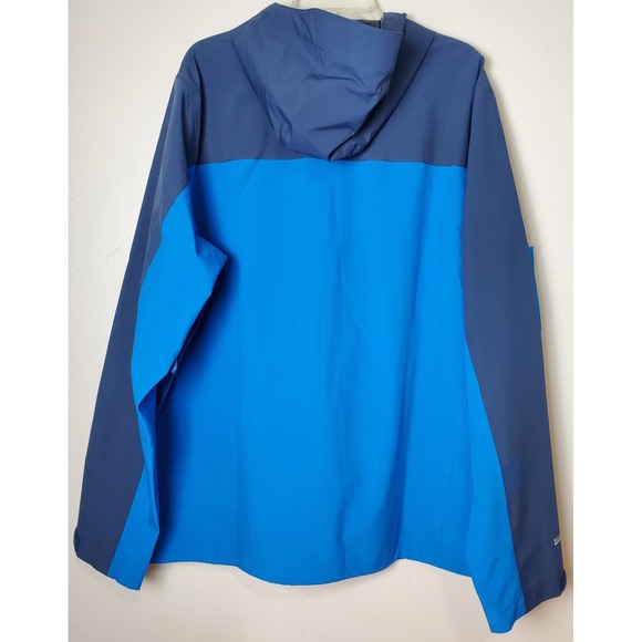 Eddie Bauer Weatheredge Stretch Lightweight Hooded Raincoat Rain Jacket Blue 2XL - Picture 2 of 9